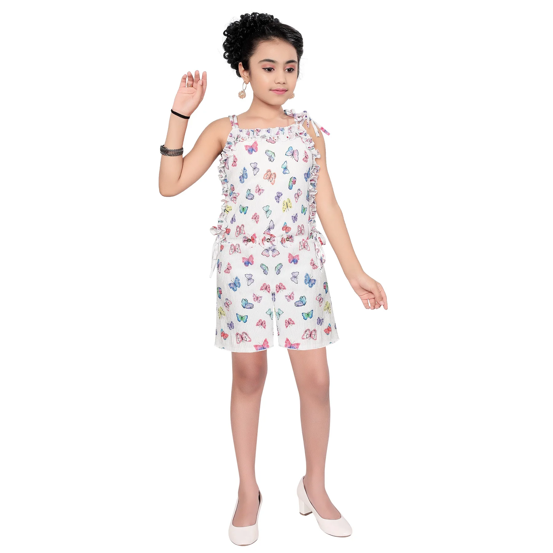 Top Fashion Beautiful Cotton Blended Butterfly Printed Jumpsuit for Kid Girls at Best Prices from India