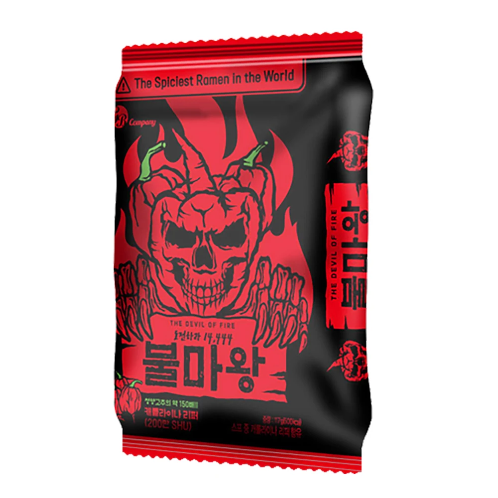 The Devil of Fire Ramen (Bulmawang Ramen) Extremely Spicy Taste Korean Traditional Instant Noodles Food & Beverage