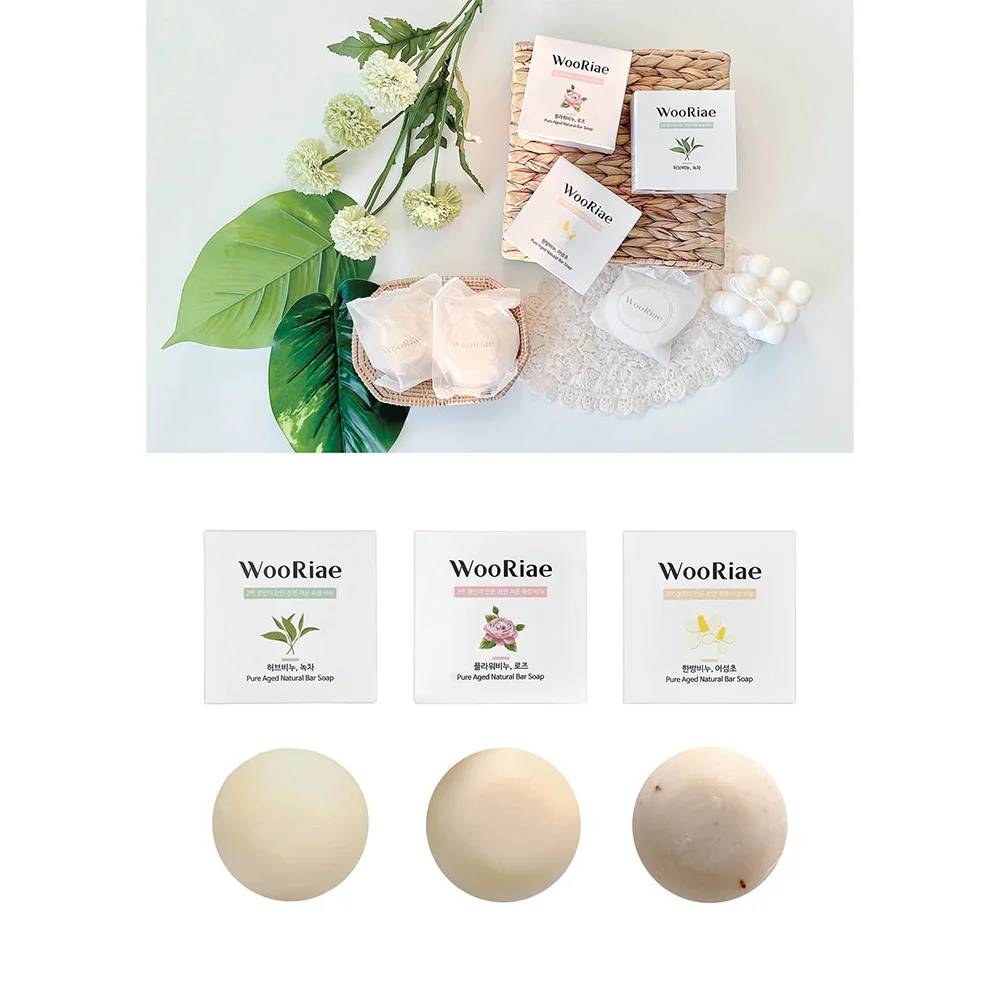 WooRiae Pure Aged Natural Herb Soap 3 type of natural low-temperature maturing soap made two great craftsmen In Korea Best