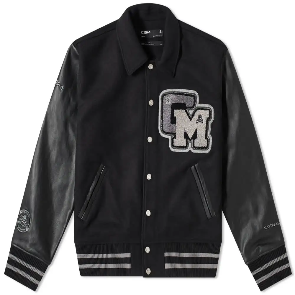 High Quality CVC Twill Custom School Jackets Baseball Letterman Bomber Jacket Nylon Bomber Jacket