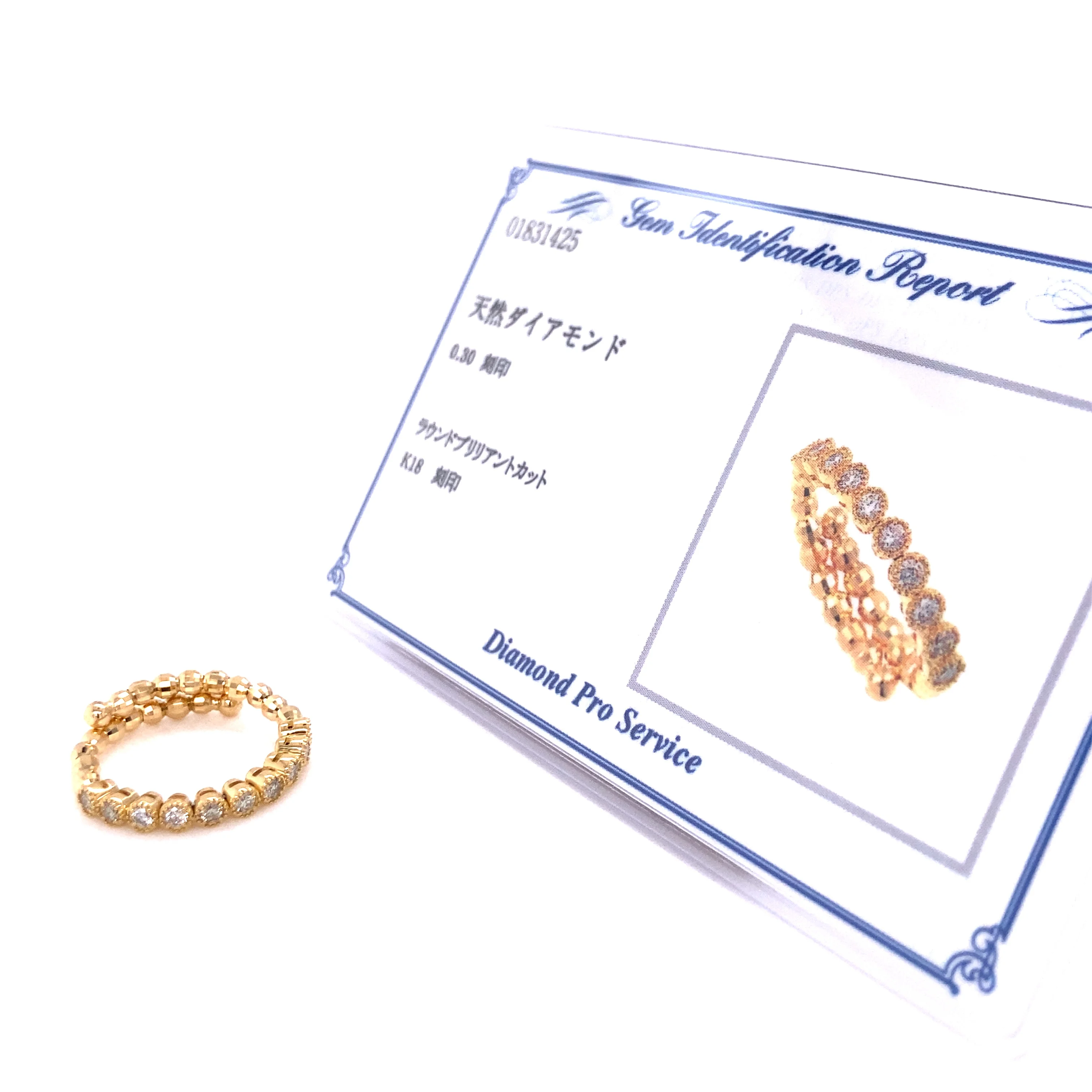 JMW Japan Factory 18K gold shape memory alloy Real Diamond japanese Flexible ring fit all size ring Jewelry 0.3ct