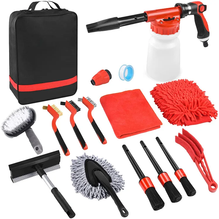 16 Pcs Car Cleaning Kit Hot Selling Car Detailing Brush Set Portable Auto Care Tools Set