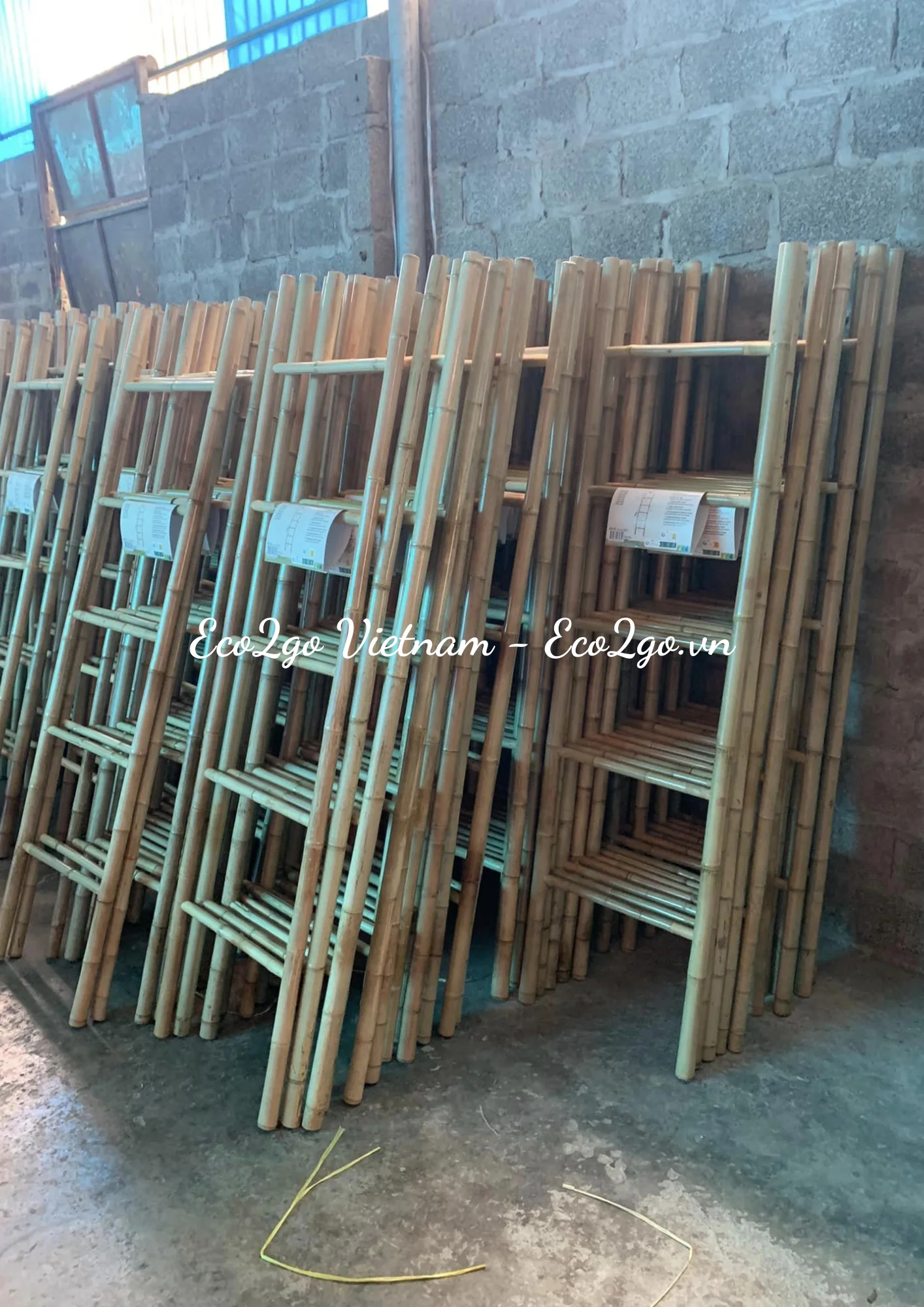 Custom Size And Design Ladders For Decoration Durable Waterproof 100% Bamboo Single Straight Wall Ladder From  Eco2go Vietnam