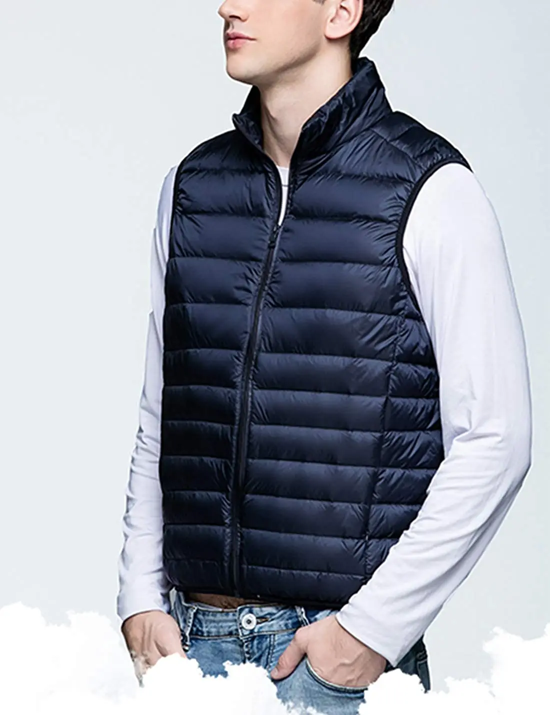 American Standard 90% White Duck Down Hooded Winter Down Coat Quilted Puffer Jacket for Men&Women
