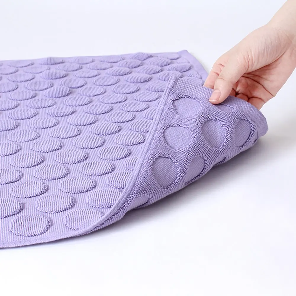 [Wholesale Products] HIORIE Imabari Brand Polka Dot Pattern Bath Mats 40*60cm 750GSM 100% Cotton Machine Washable Cute Purple