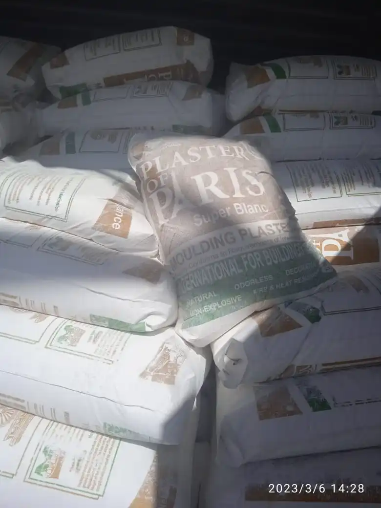 Egypt High Quality  Gypsum Powder Plaster Of Paris Online Technical Support 0020 1027113228 Packsging 25&40&50&1000kgs