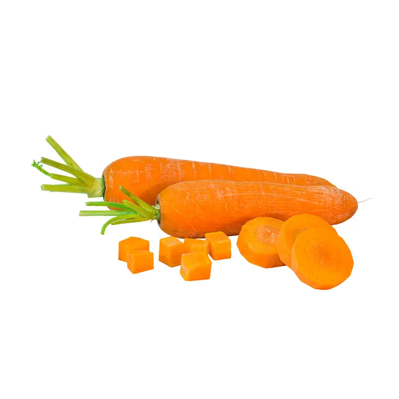 HIGH QUALITY PEELED CARROTS FROM VIETNAM BLOCK SHAPE TUBER ORGANIC AND GREENHOUSE CULTIVATION IQF FROZEN BY BULK VACUUM PACK