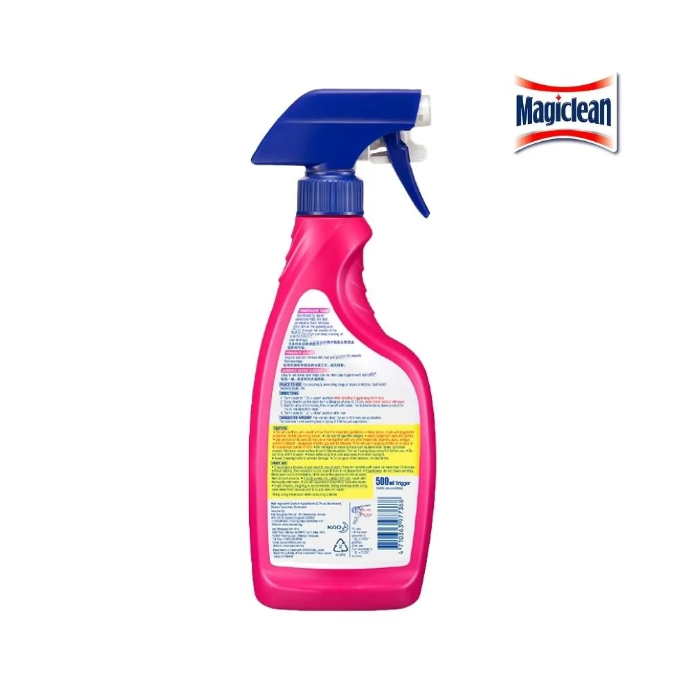 Household Cleaning Everyday Low Foam Magiclean Pipe & Sink Liquid Cleaner Trigger Spray 500ml for Removing Bad Smell and Drain