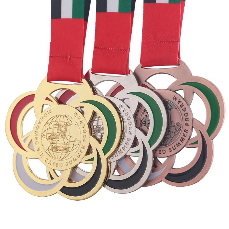 AI-MICH Plating Wholesale Factory 3D Medal ForMarathon  Running Competition Trophy design Gold Silver Bronze Medal