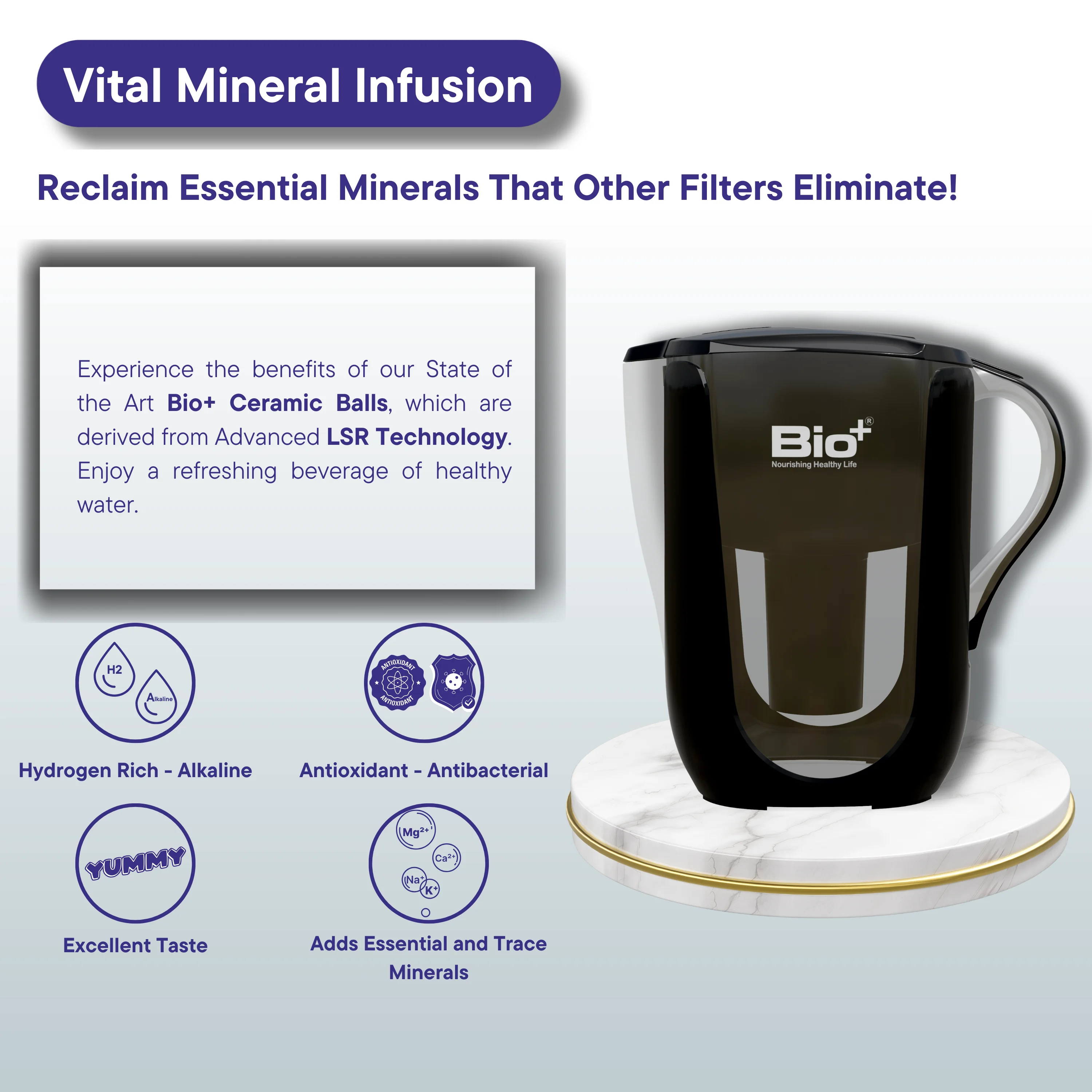 BioPlus 4L Alkaline Water Pitcher: Essential Hydration for Health-Conscious, Mineral-Infused Water