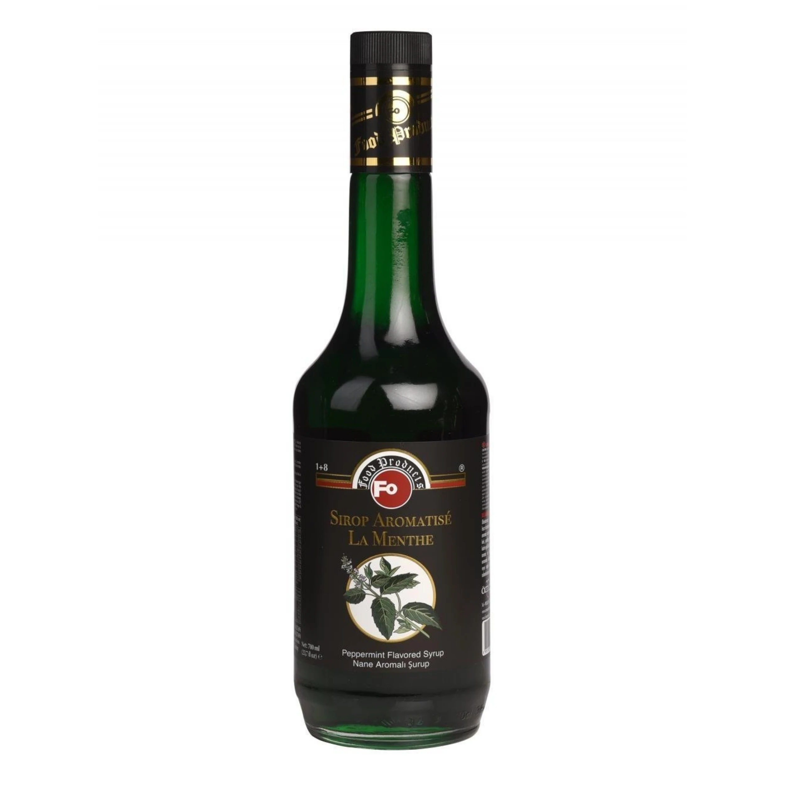 Fo Peppermint Flavored Syrup 700ml Mint Flavored Cocktail Syrup Wholesale for Hotel Restaurant Cafe Made in Turkey Premium