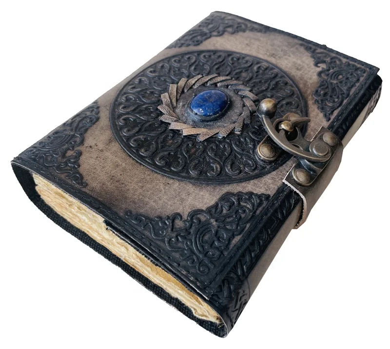 Wholesale Vintage Travel Diary for Men stone Leather Journal Writing Notebook Genuine Leather Daily Notepad Kraft Paper Factory