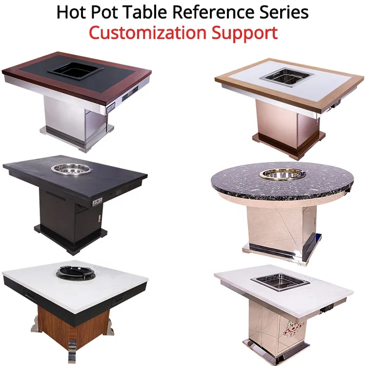 Китайский Мраморный электрический коммерческий встроенный бесдымный горячий стол для ресторана для продажи