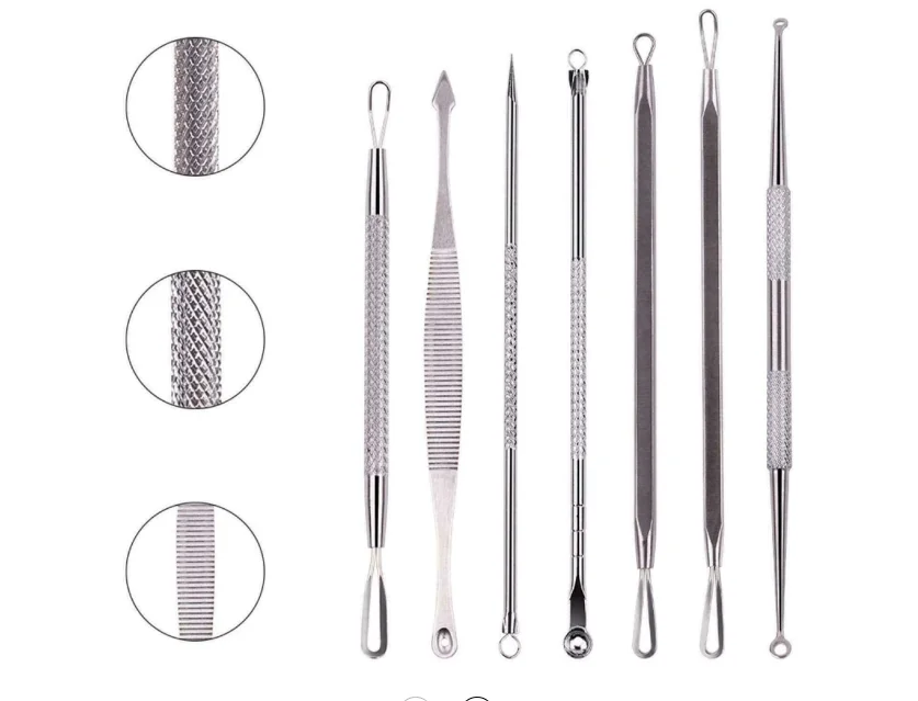 Face Care Stainless Steel Skin Remover Kit Blackhead Blemish Acne Pimple Extractor Tool Skin Care Cleanser Manufacturers Supply