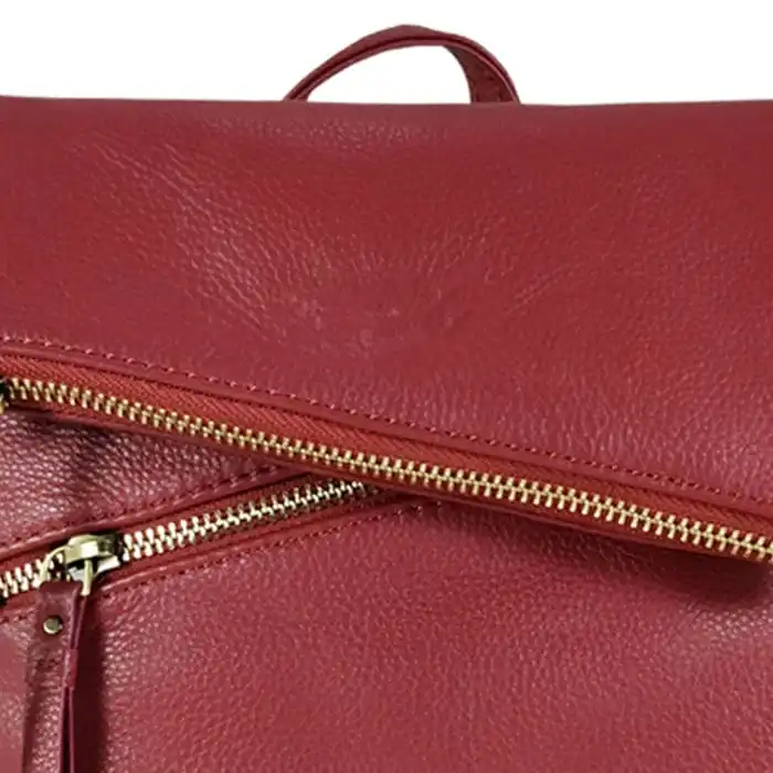 Luxury Quality Red Pebble Grain Leather Mini Flap Over Backpack Vintage style Top Indian Supplier Manufacturer