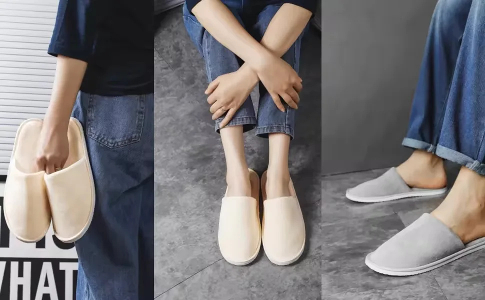 Custom Disposable Hotel Slippers Convenient Jute with Anti-Slip Light-Weight Hard-Wearing Features for Spring Autumn Seasons
