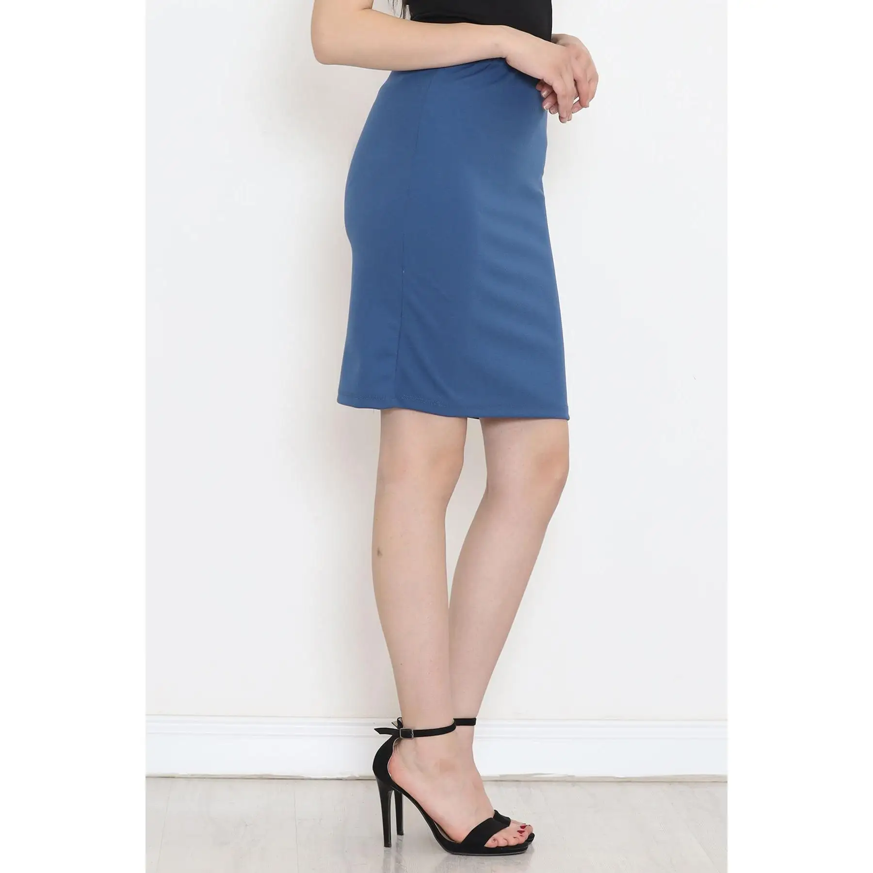 Юбка-карандаш из крепа Индиго-20216 1778.