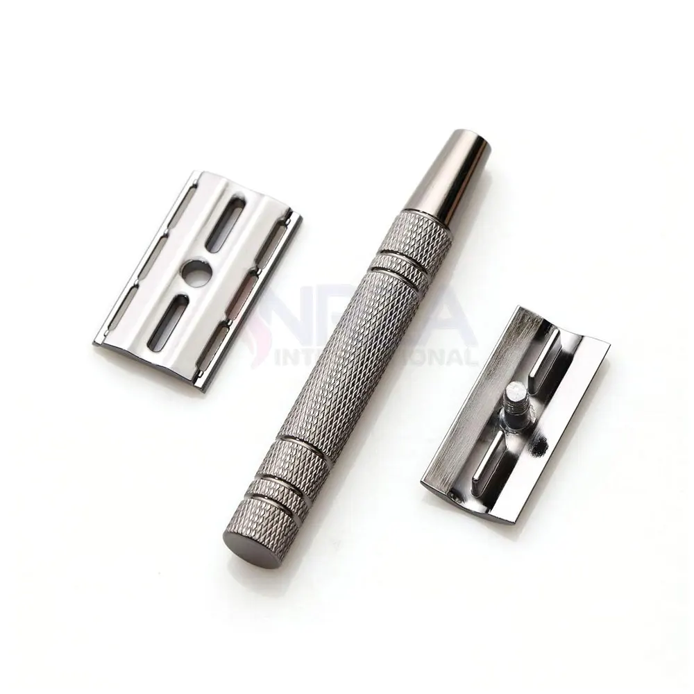 Private Label Safety Razor Men Traditional Metal Head Black Safety Razor Handle Double Edge Safety Razor