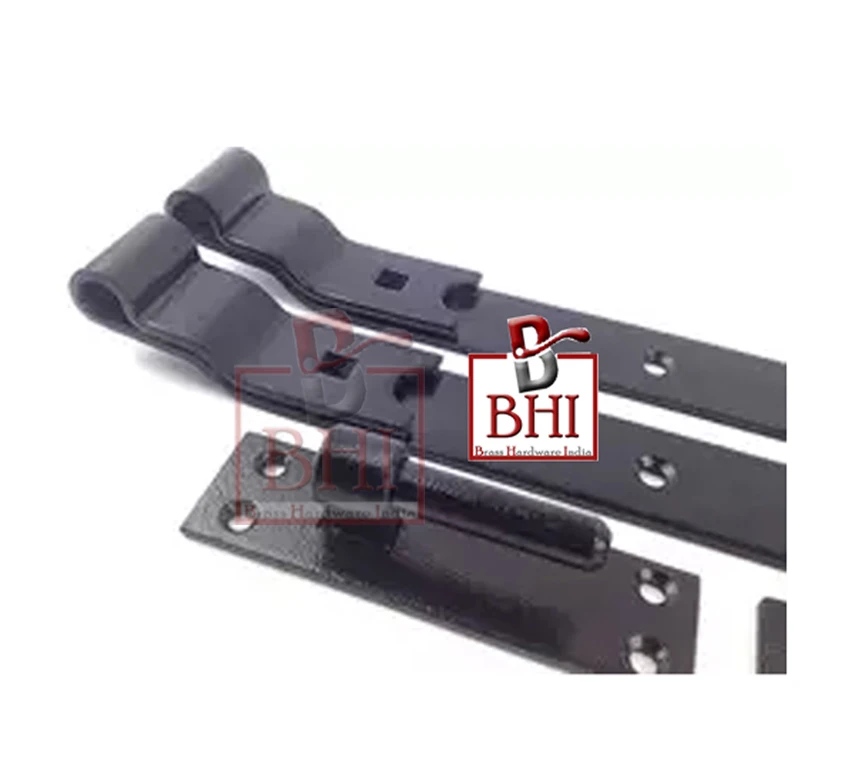 FORGED IRON GATE HINGES Black Heavy Duty Hook and Band (495mm)
