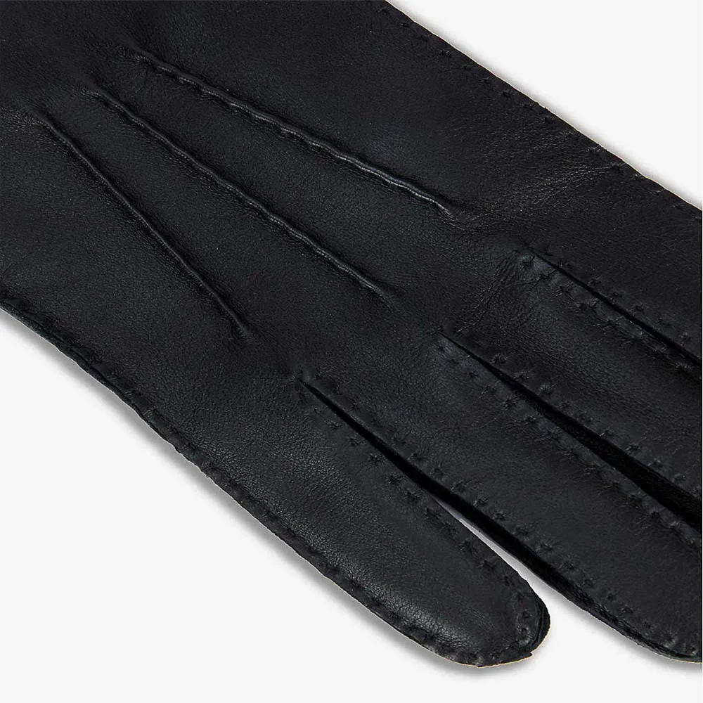 Men Leather Gloves Classic Black Breathable Full Finger Deerskin Driving Gloves Male Unlined