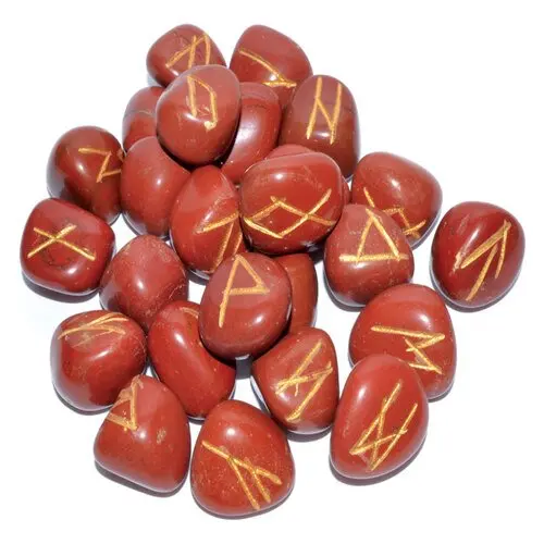 Wholesale Crystal Red Jasper Rune Stones Meditation Divination Rune Set hand polished chakra crystals healing for sale