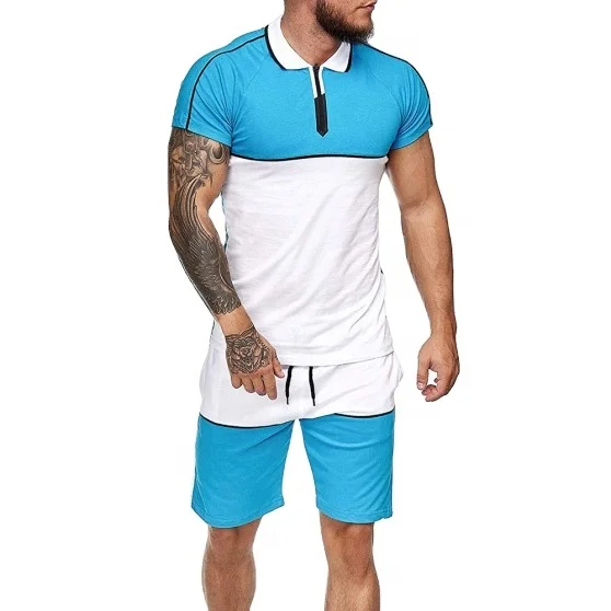 Mens Summer Fitness Short Sleeve T-Shirt And Shorts Sports Set, Loose And Casual Gym Clothes Men