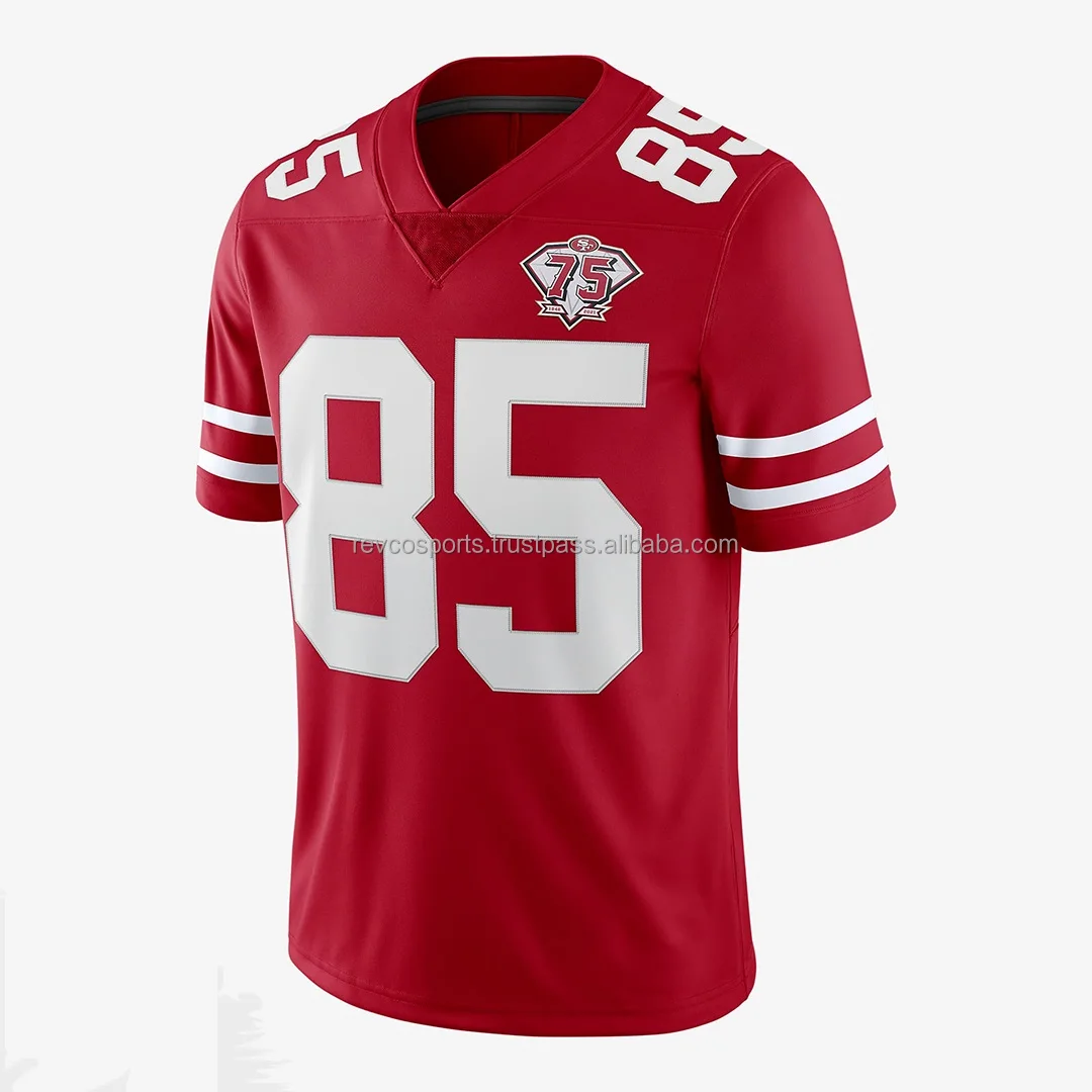 Good Quality American Football Jerseys 5 Panel V Neck Red Football Match Shirts American Football Fan Jerseys in wholesale Rate