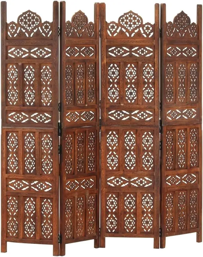 Room Divider Partition for Living Room 4 Panels - Room Separators Screen Panel for Home & Kitchen to be Placed in Zig-Zag