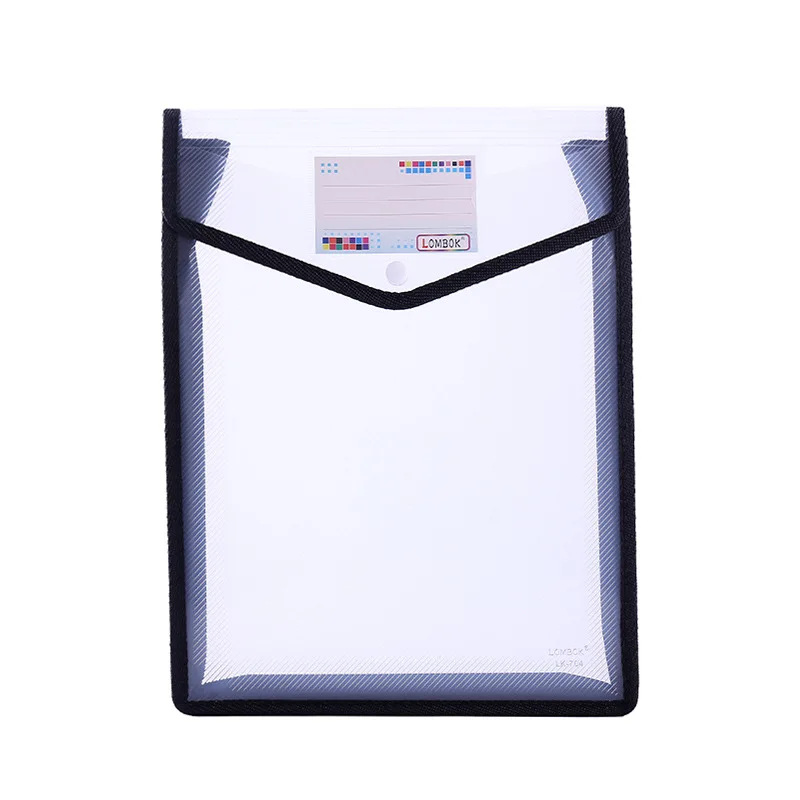 Large Capacity Premium Plastic A4 A5 Size PP PVC Document File Button Plastic Waterproof File Folder