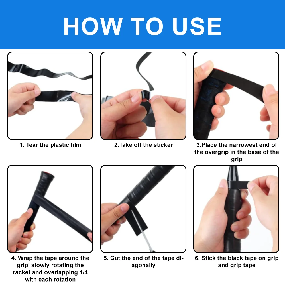 High Comfort Tennis Racket Grips Dry Tennis Overgrip Tape FeltTac Tennis Racket Grip Tape with Printing Pattern