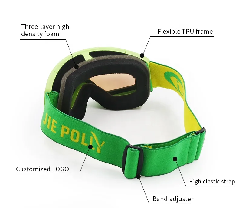 JIEPOLLY Fashion Wholesale Factory Children Anti-Fog Ski Googles Girl Snowboard Glasses Custom Brands Boy Kid Ski Snow Goggles