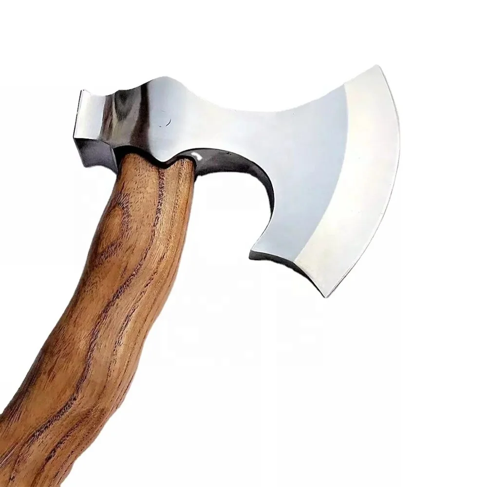 Топор Ручной работы из углеродистой стали с деревянной ручкой и кожаным чехлом