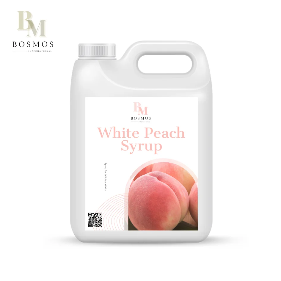 Bosmos_ White Peach syrup 2.5kg - Best Taiwan Bubble Tea Supplier, Concentrated Syrup bubble tea