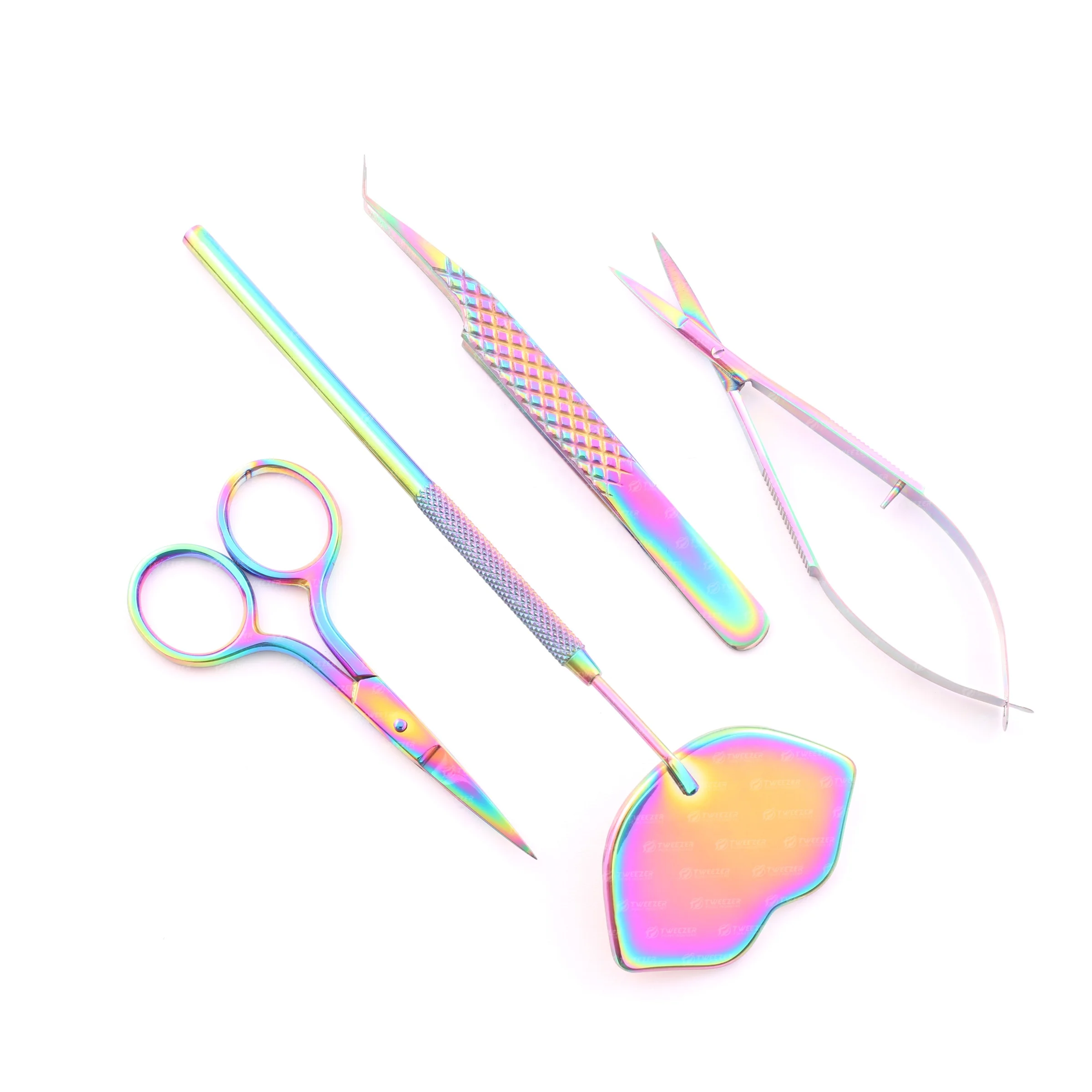 Wholesale Diamond Grip  Eyelash Tweezers Bulk  Rainbow Tweezers For Lash Extensions Under Private Label