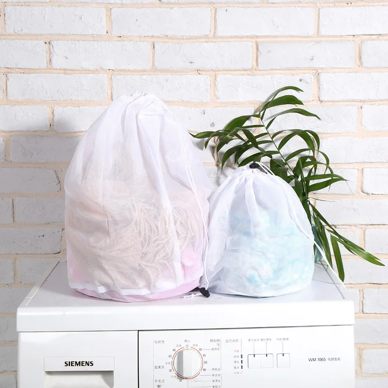 Eco-friendly Foldable Heavy Duty Storage Hanging Mesh Laundry Bag for Dirty Clothes Washing Socks Underwear