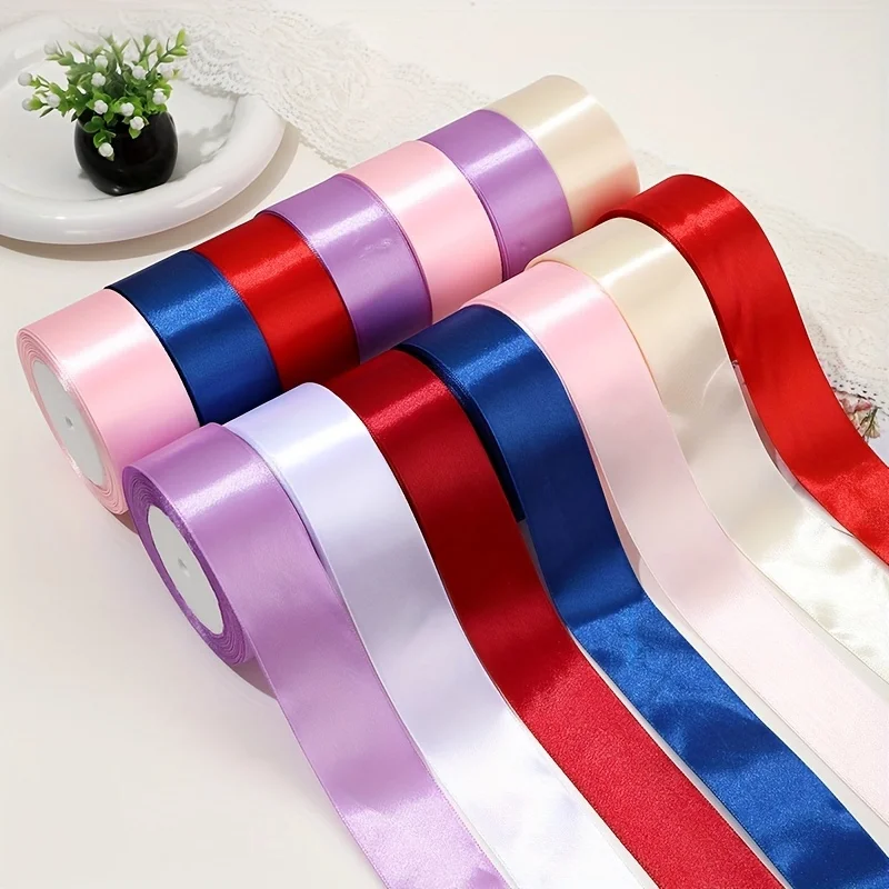 flower wrapping packaging ribbon roll satin wholesale 4cm organizer fabric ribbon with logo