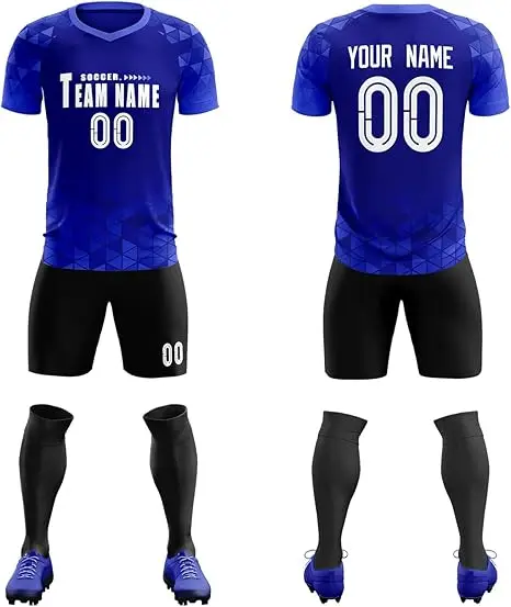 football kits full set soccer kits adults camisa de futebol football jersey plain mens sports set