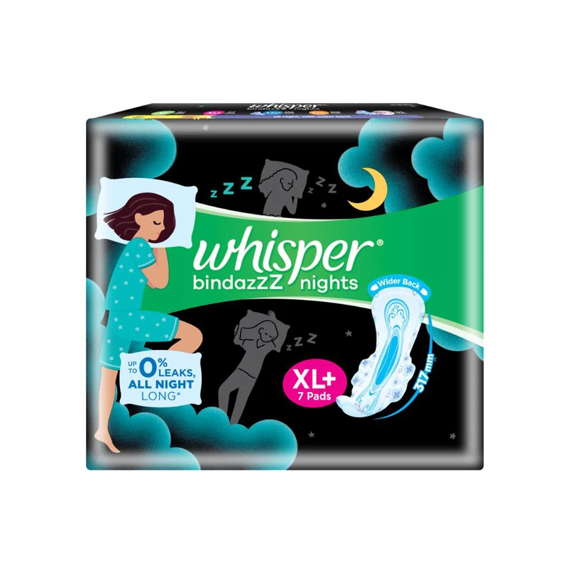Whisper Maxi Nights Wings Heavy Flow Sanitary Pads for Women - Designed for heavy flow during the period