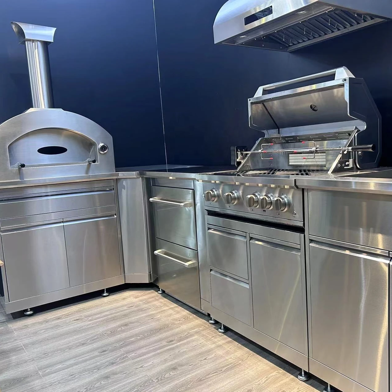 stainless steel or color outdoor kitchen portable bbq grill