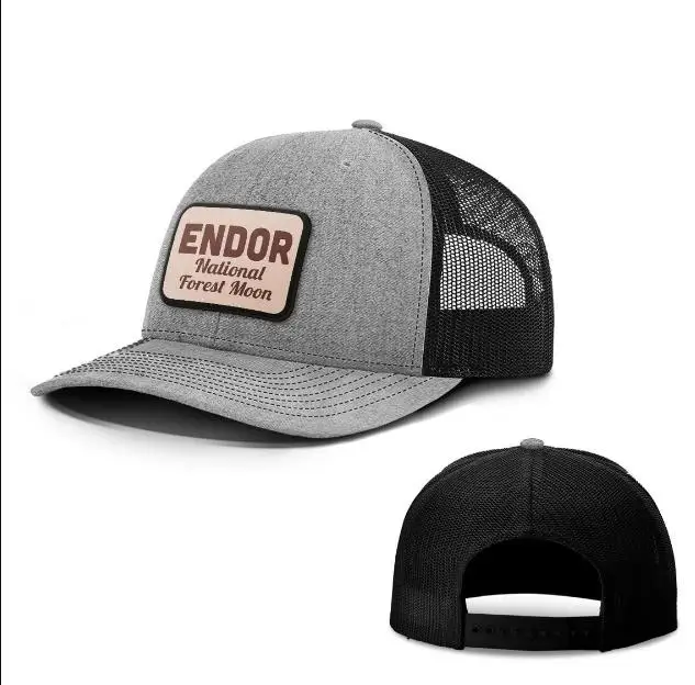 Charcoal Endor National Forest Moon Patch Hats Richardson 112 Vintage Gorass Mesh Sports Hats Woven patch embroidery Logo