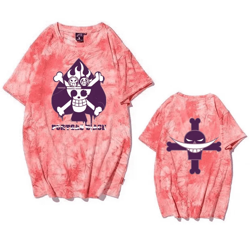 Funny Portga-S-D Ace T-Shirt Harajuku One Piece Summer Tie Dye Anime Gift Top Men Women