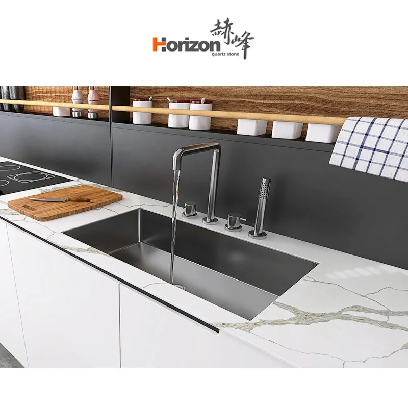 horizon Artificial Quartz Stone white quartz slab countertops vanity tops table tops