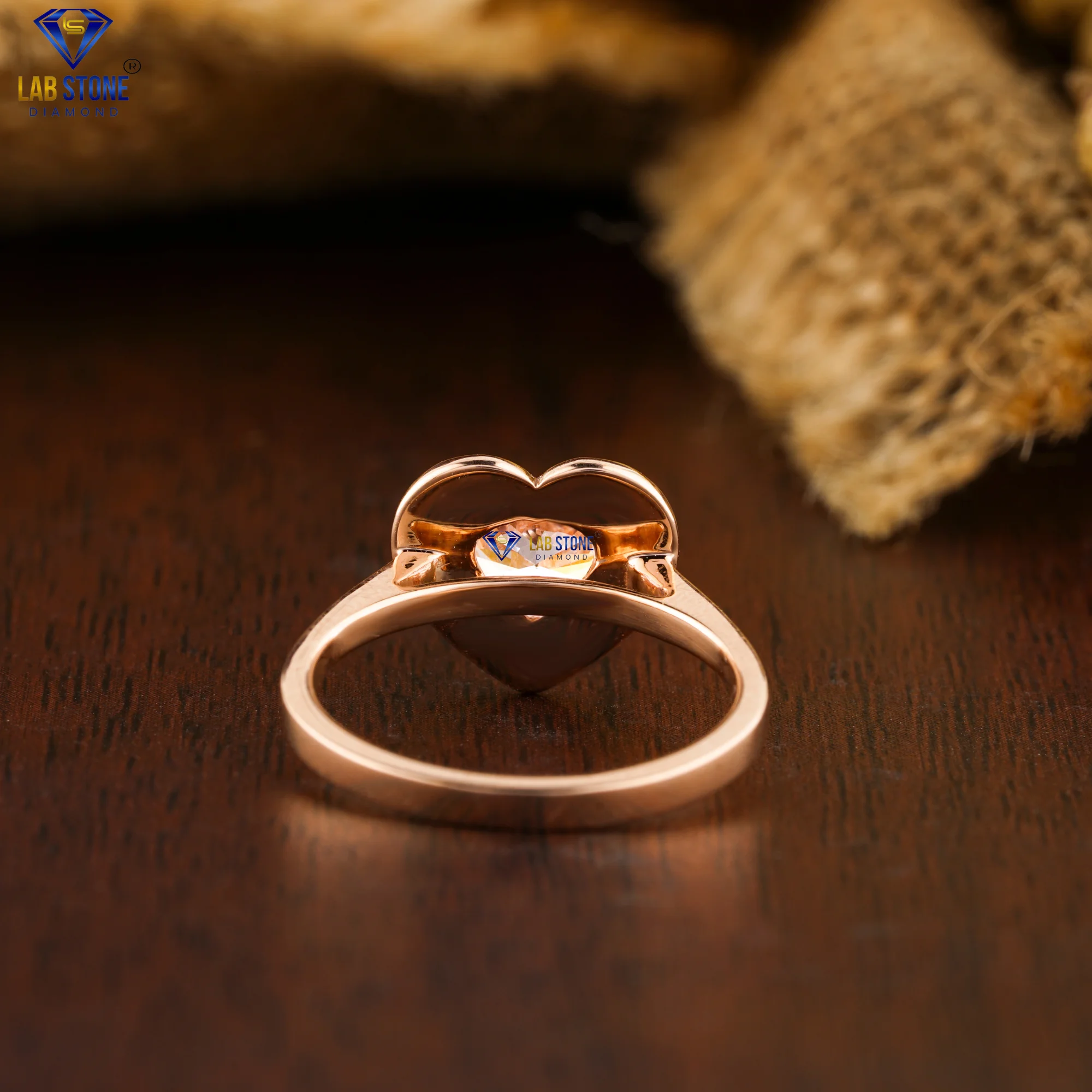 1.52 TDW F.P. Heart Cut Diamond Ring 18k Rose Gold Solitaire Ring Cvd/Hpht Diamond Lab Stone Jewelry
