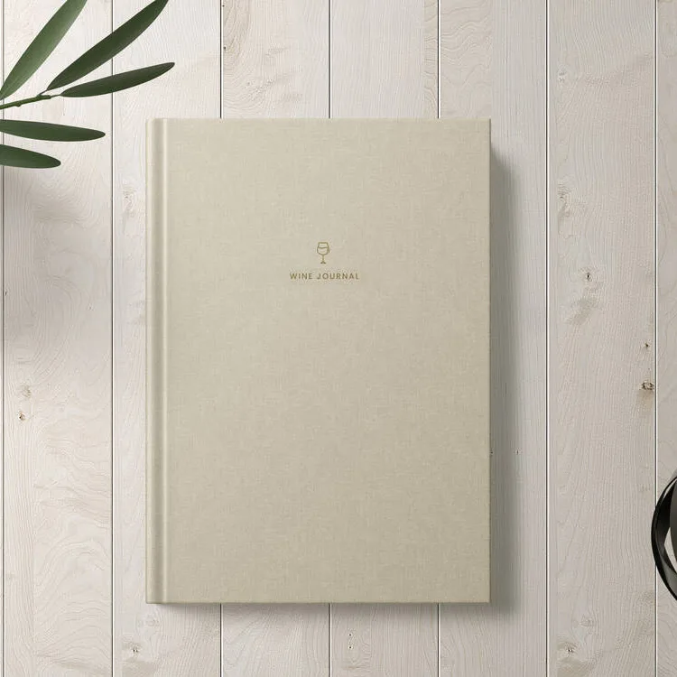 LABON Fabric Gold Foil Cover Custom Printing A5 Wine Tasting Journal Book Spiritual Notebook