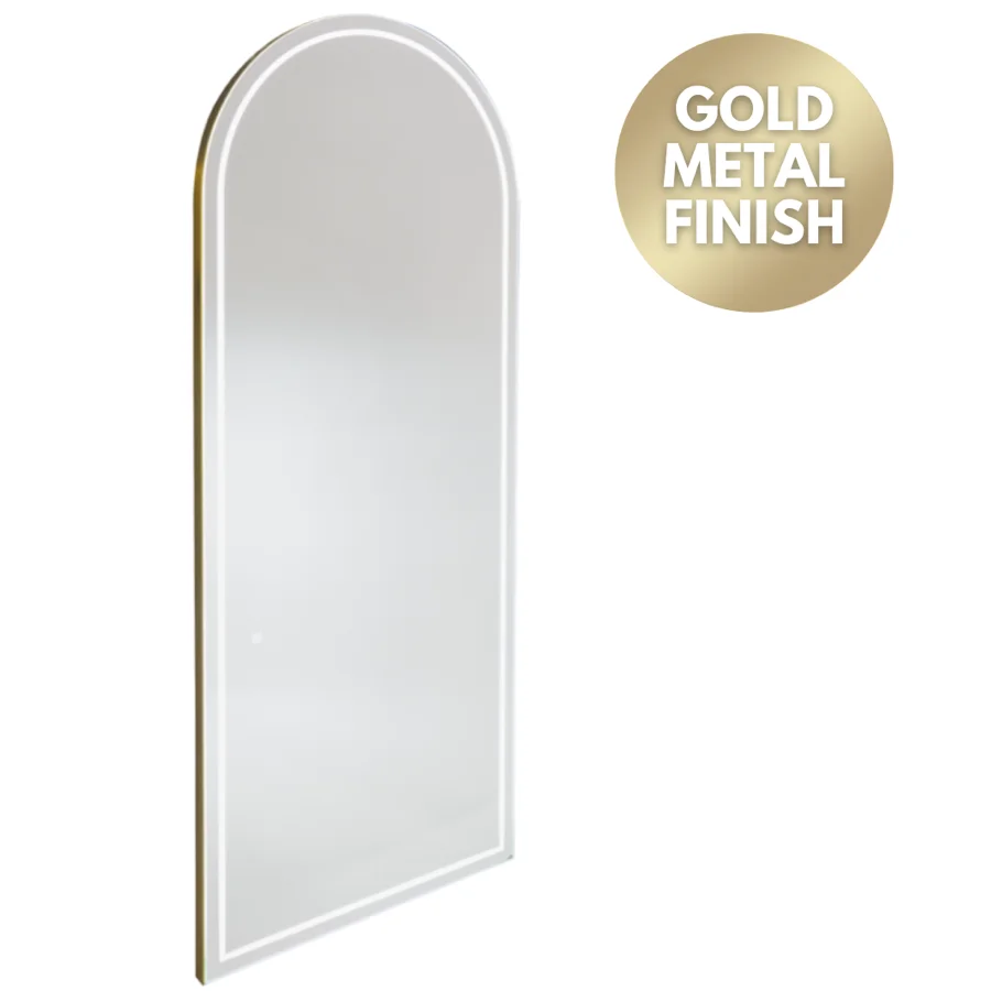 SEC the Paris Arched Salon Mirror Gold with Stainless Steel Frame Modern Design for Beauty Nail or Barber Shops