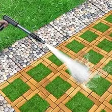 FG-VCG-AA Anti-Slip Indoor/Outdoor Decor Floor Tile Polished Acacia Wood Blend Grass Tile for Balcony Room Natural Heat Decor