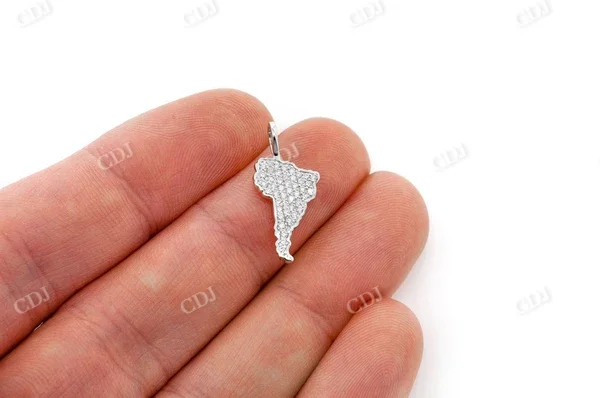 Hot Selling South America Continent Map Pendant Moissanite Pendant For Men Hip Hop Jewellery For Man Custom Factory Price India