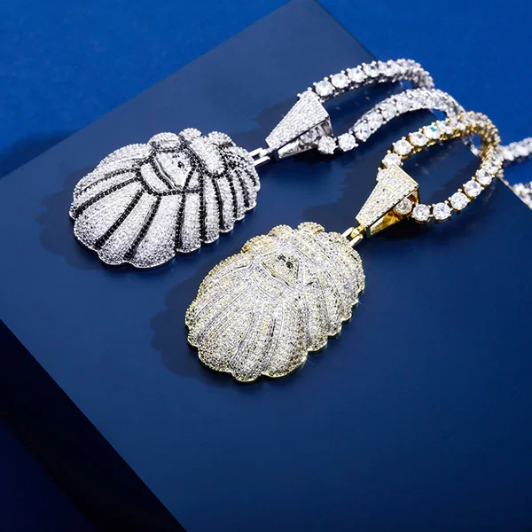 Iced Out Monkey Head Shape Hip Hop Certified Gold Pendant Curb Chain Necklace Jewelry Gift For Your Boyfriend & Friend