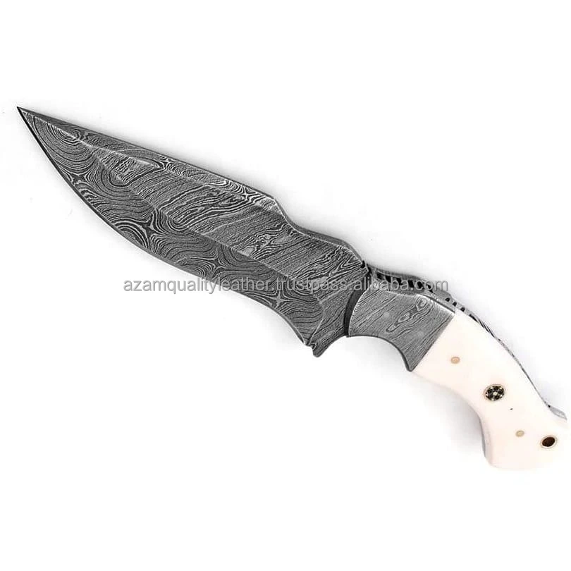 Custom handmade Damascus Hunting knife with leather sheath High quality best for sale hunting knifes
