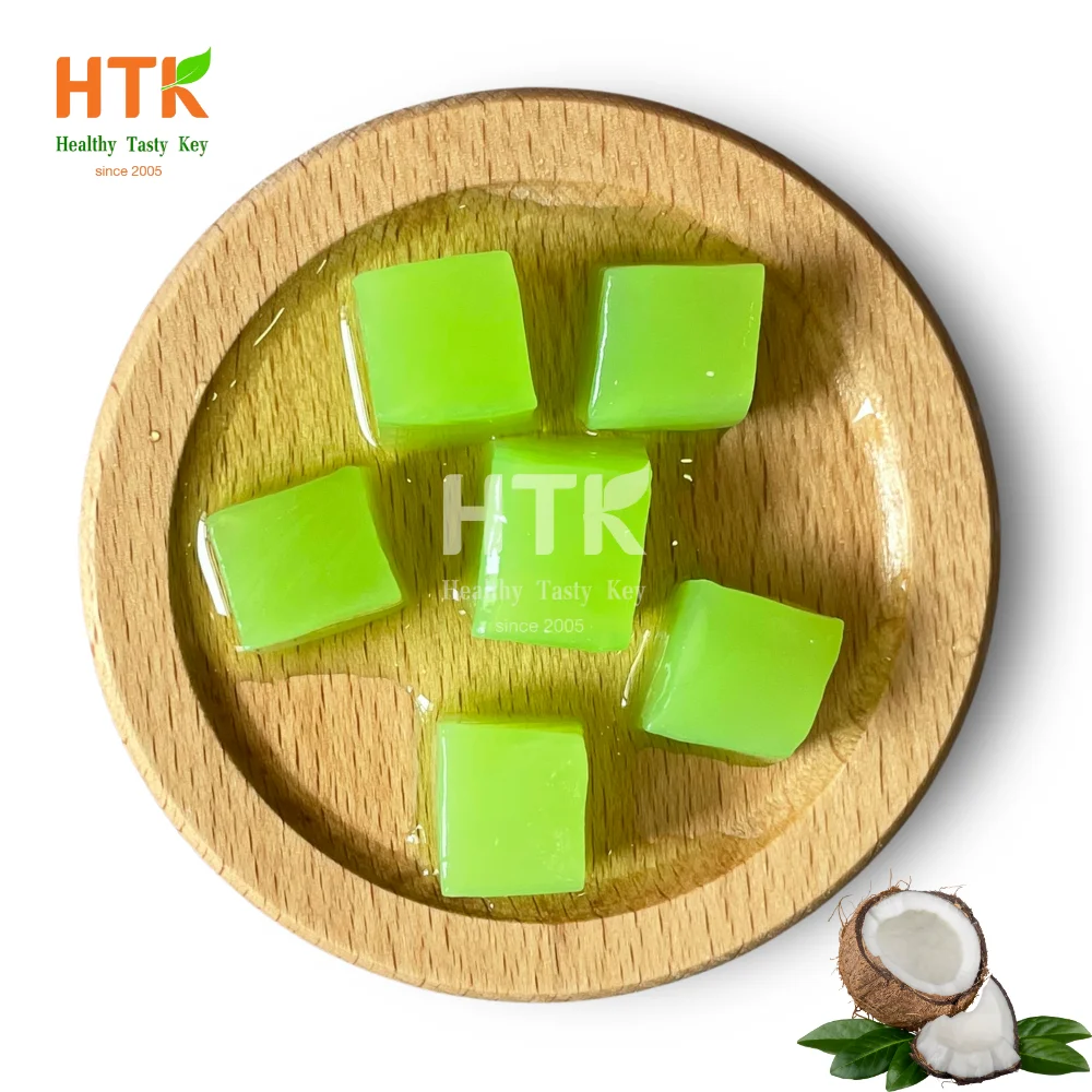 100% Organic OEM Factory NATA DE COCO COCONUT JELLY IN KIWI SYRUP Raw Material Mix in Vietnam Ready to Shippment Bubble tea